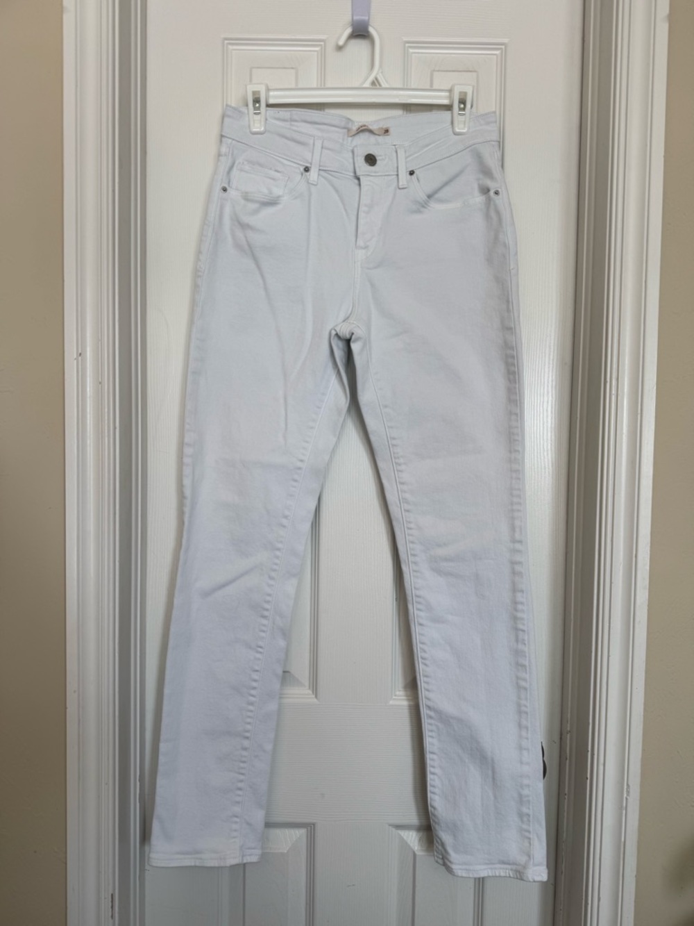 Levi’s Women’s White Mid-Rise Skinny Jeans Size 28 Denim Stretch